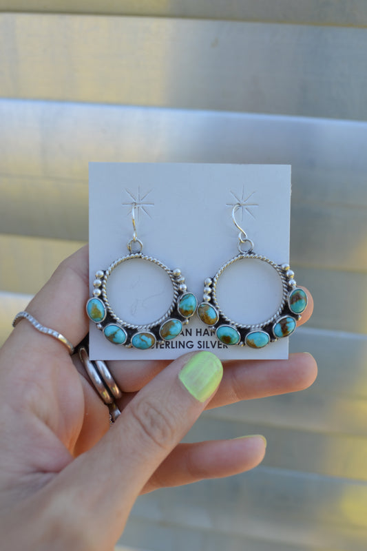 marcella james turquoise hoop earrings