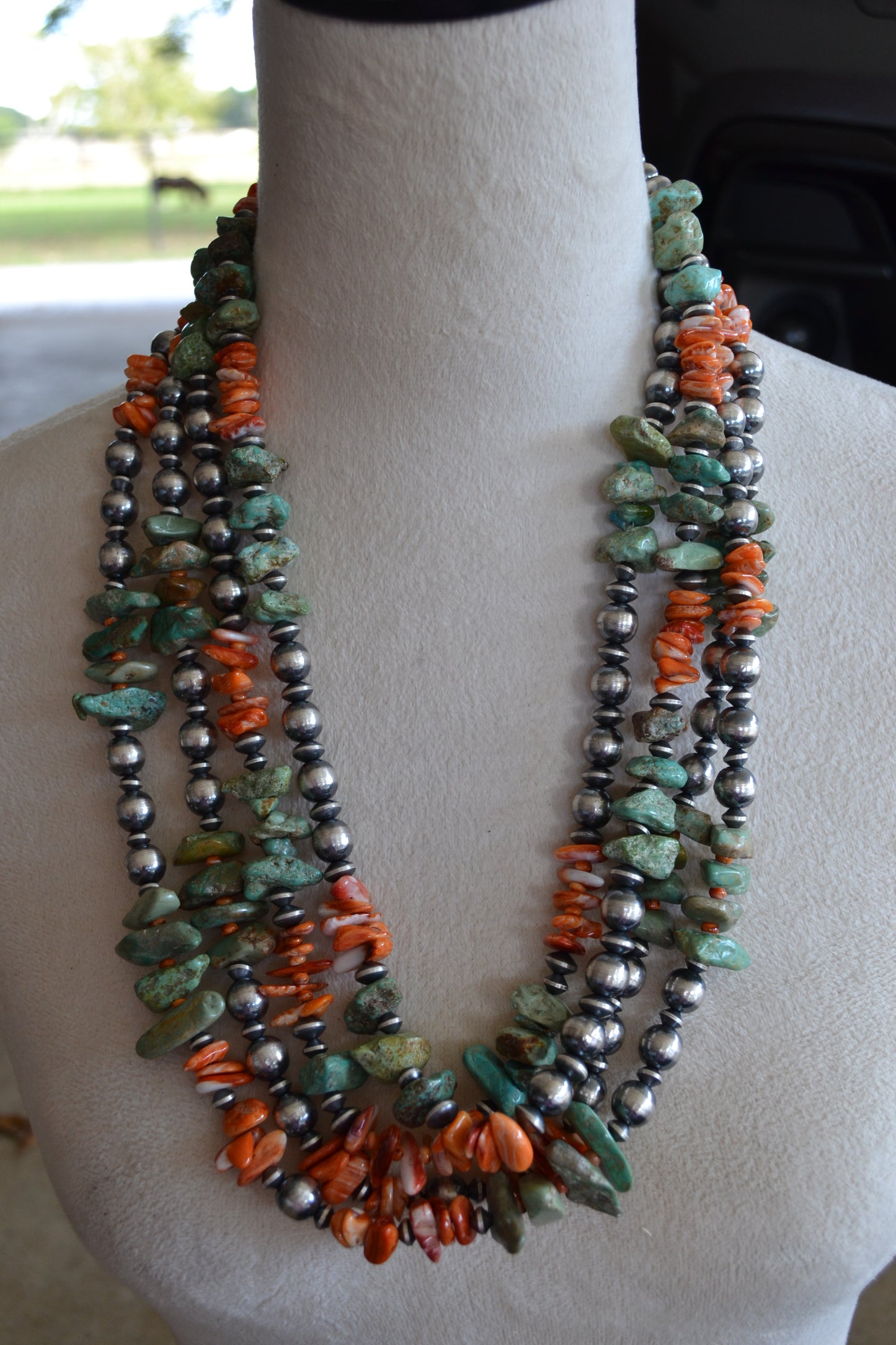 The Lamesa 10mm Orange Spiny Pearls