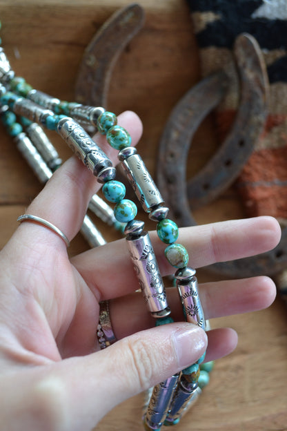The Hatoria 30" Sonoran and Handcrafted Barrel Bead Necklace