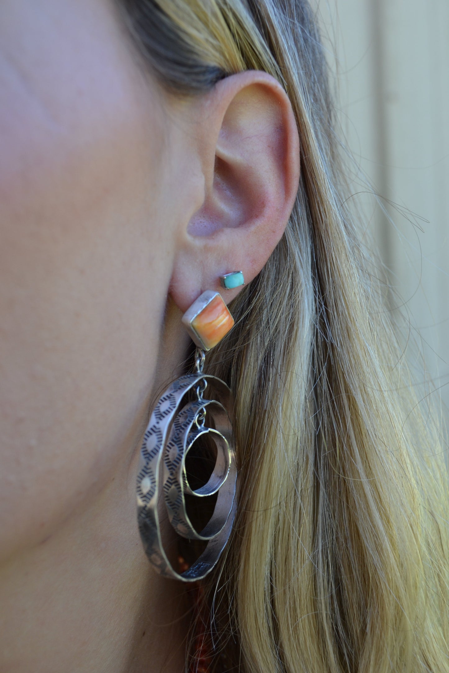 The Canova Hoops in Orange Spiny