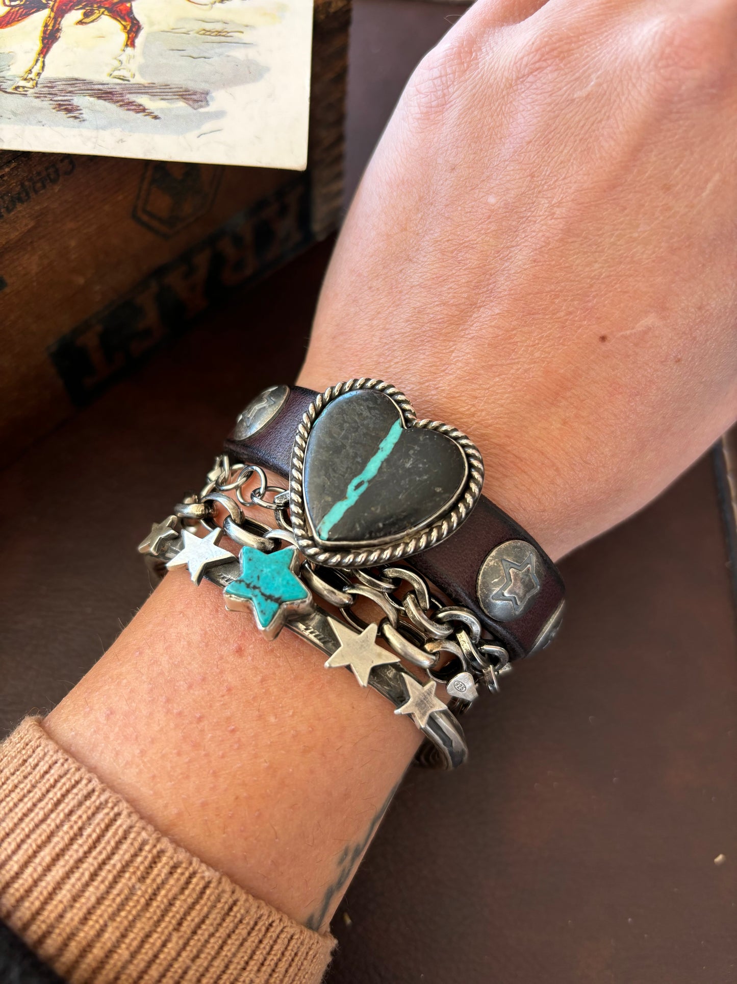 The Cordele Leather Heart Cuff