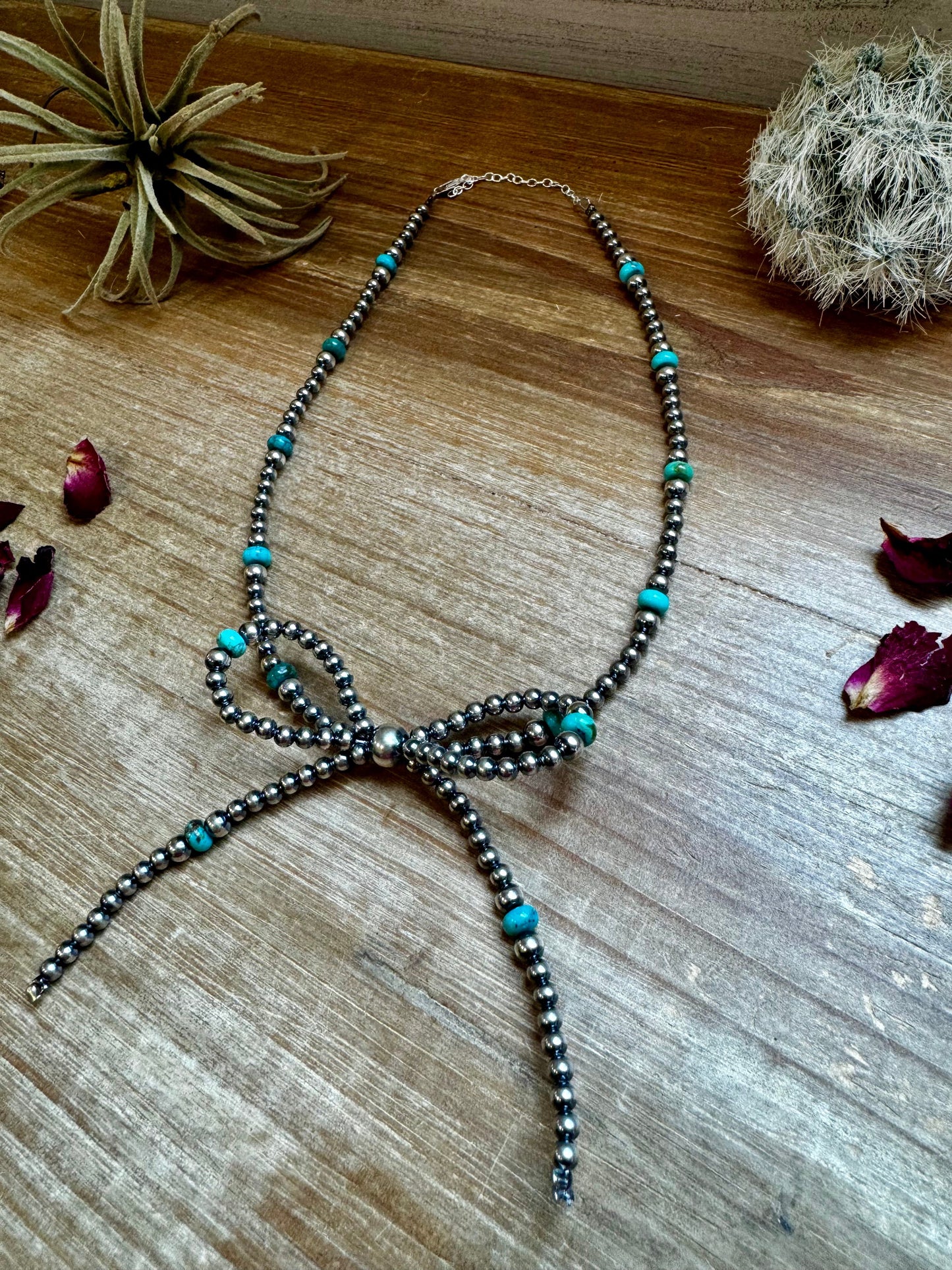 15” Turqoise Bow Necklace