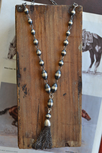 The Landry Rosary Tassel Necklace
