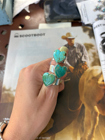 MARKET FIND #3 - LORETTA DELGARITO KINGMAN HEART RINGS