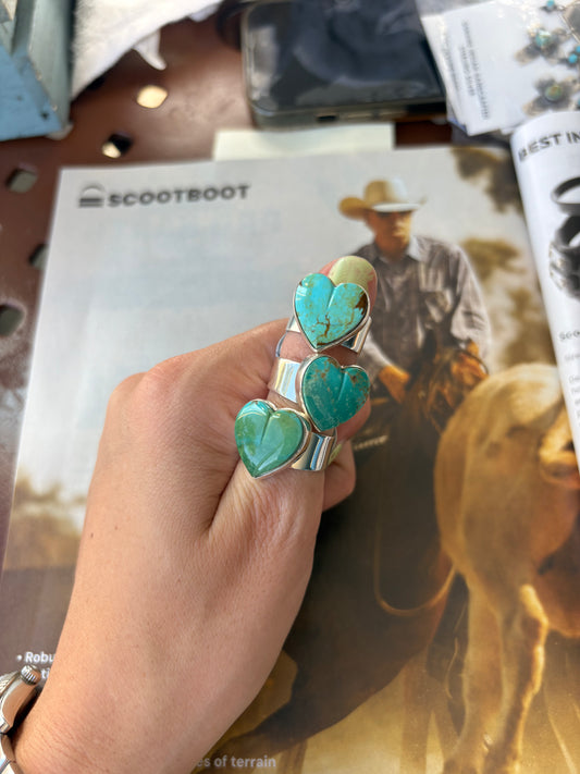 MARKET FIND #3 - LORETTA DELGARITO KINGMAN HEART RINGS