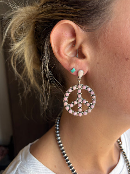 MARKET FIND #9 - A SPENCER PINK CONCH PEACE SIGN EARRINGS
