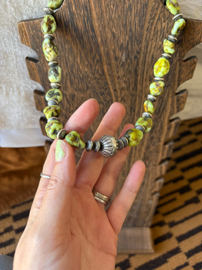MARKET FIND #31 - 17" NATURAL PALOMINO & HANDMADE BEAD NECKLACE