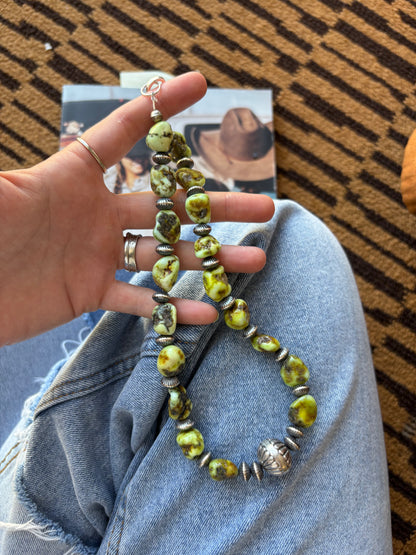MARKET FIND #31 - 17" NATURAL PALOMINO & HANDMADE BEAD NECKLACE