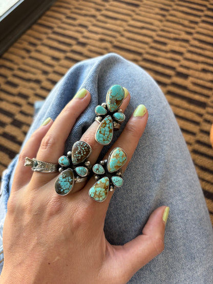MARKET FIND #46 - B JOHNSON #8 TURQ CROSS RING