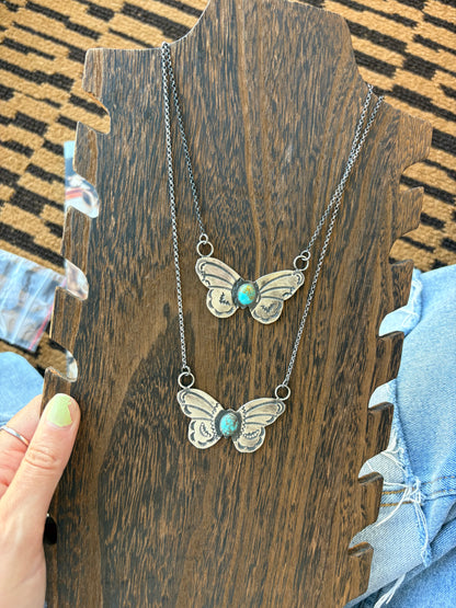 MARKET FIND #10 - 18" RICK ENRIQUEZ TURQ BUTTERFLY NECKLACE