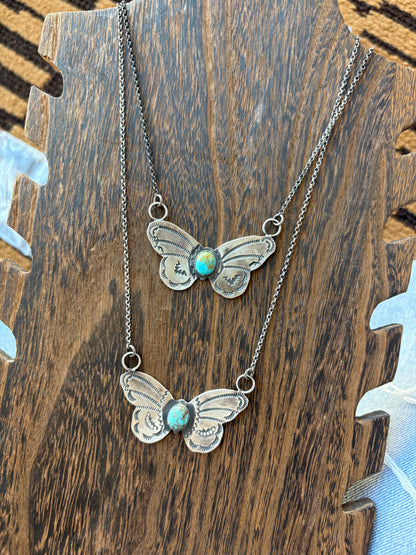MARKET FIND #10 - 18" RICK ENRIQUEZ TURQ BUTTERFLY NECKLACE