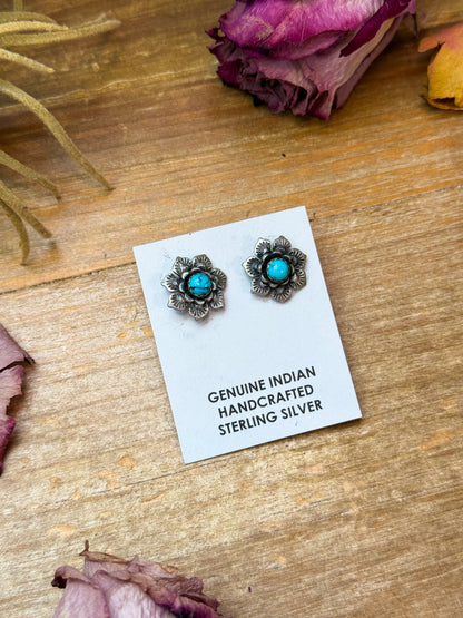 Sterling Silver Kingman Turquoise Stud Earrings